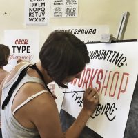 skiltemalerworkshop med Jakob