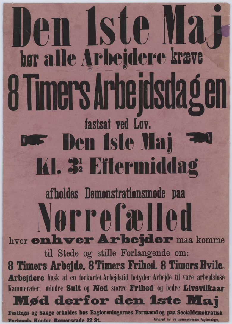 1. maj 1890 original plakat.Arbejdermuseet